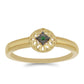Goldplattierter Silberring mit grünem Diamant