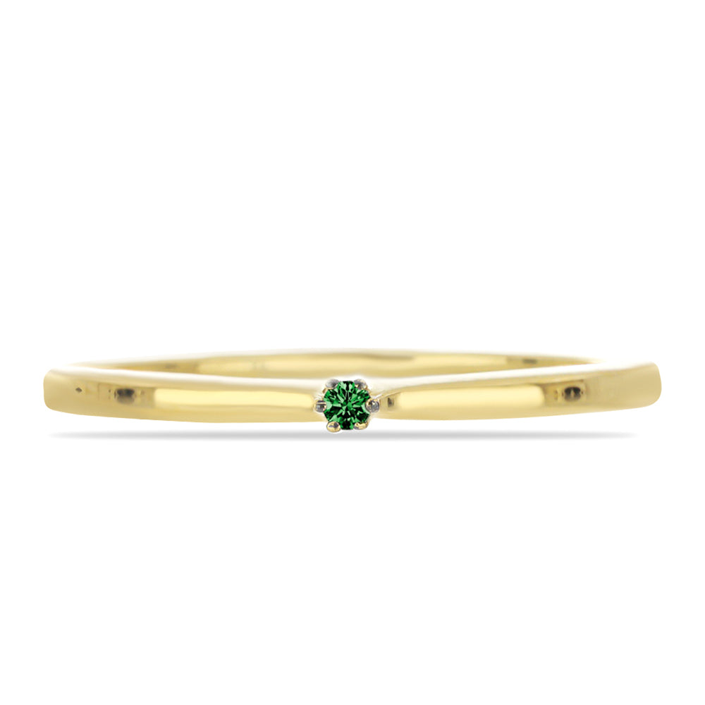 Goldplattierter Silberring mit grünem Diamant