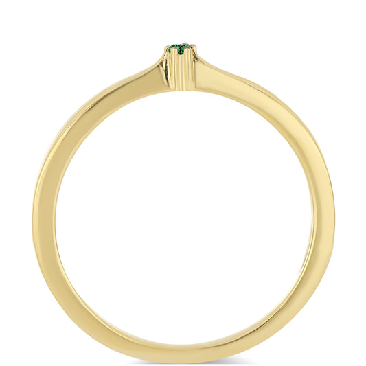 Goldplattierter Silberring mit grünem Diamant