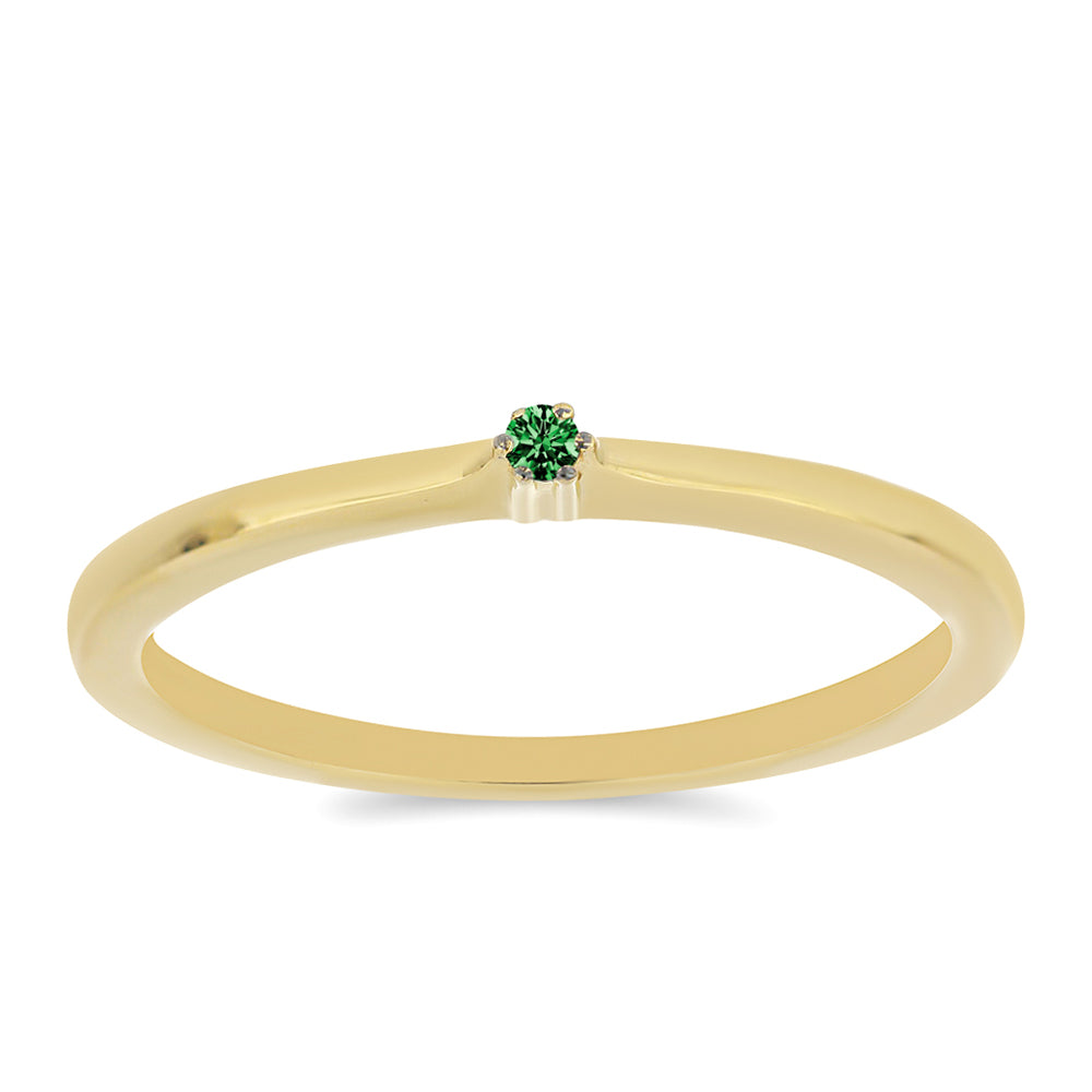 Goldplattierter Silberring mit grünem Diamant 3 