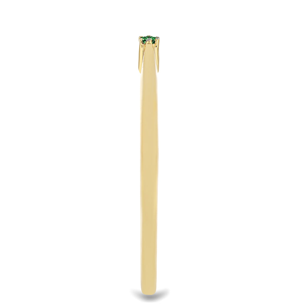 Goldplattierter Silberring mit grünem Diamant 4 