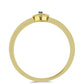 Goldplattierter Silberring mit blauem Diamant