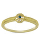 Goldplattierter Silberring mit blauem Diamant
