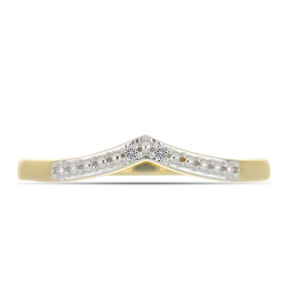 Goldplattierter Silberring mit weißem Diamant
