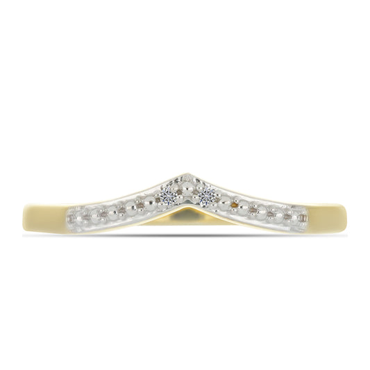 Goldplattierter Silberring mit weißem Diamant