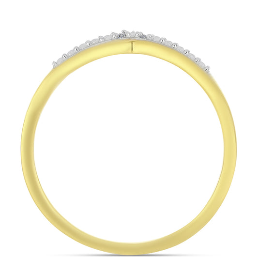 Goldplattierter Silberring mit weißem Diamant