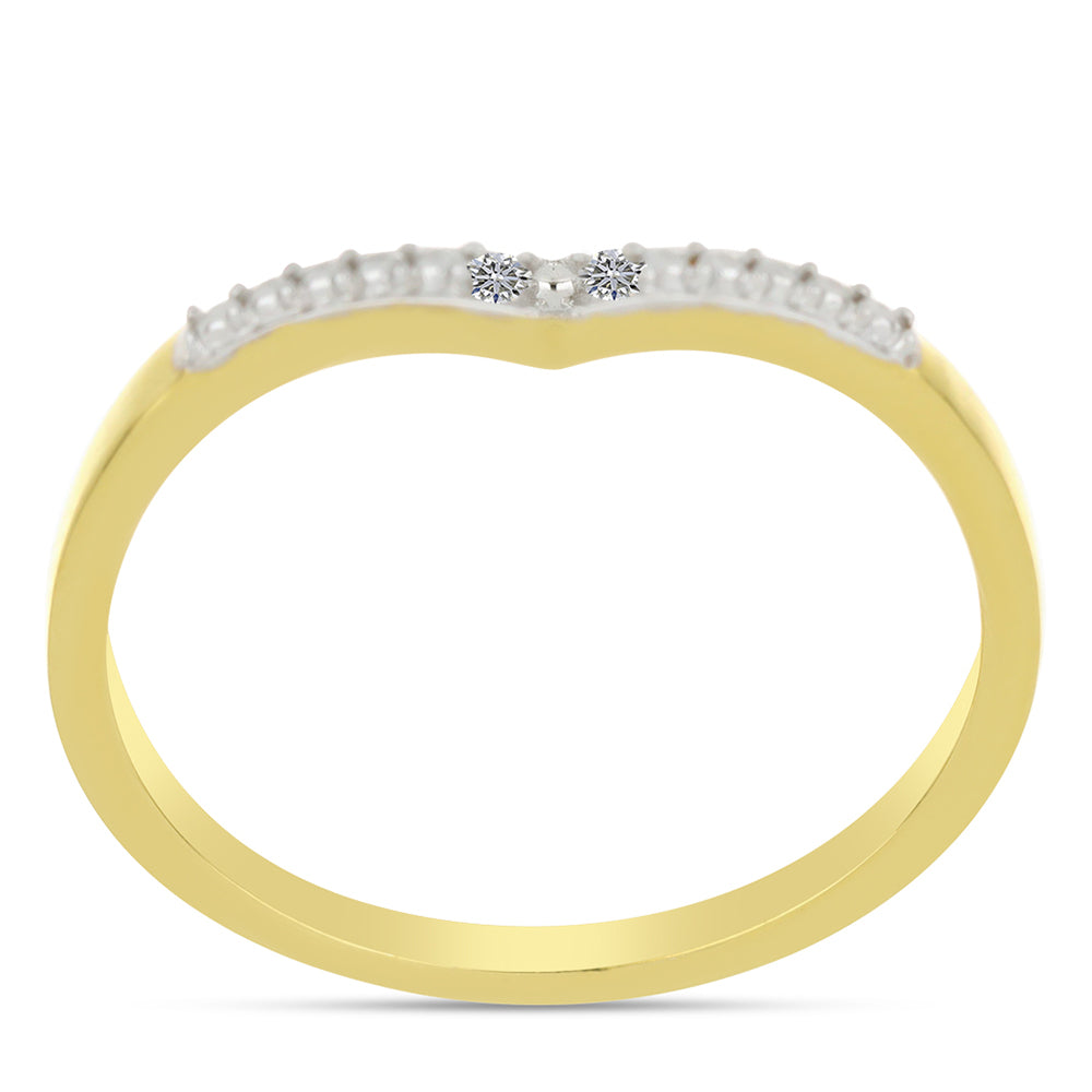 Goldplattierter Silberring mit weißem Diamant 3 