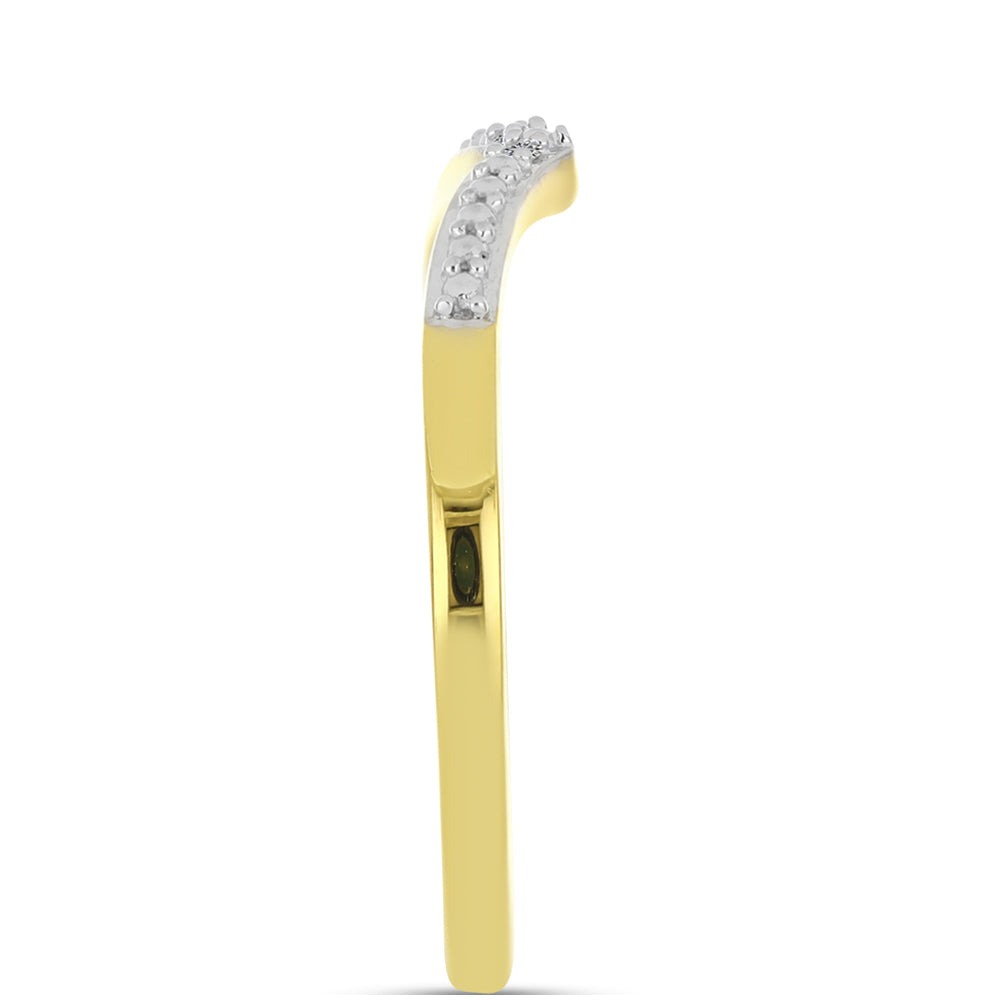 Goldplattierter Silberring mit weißem Diamant