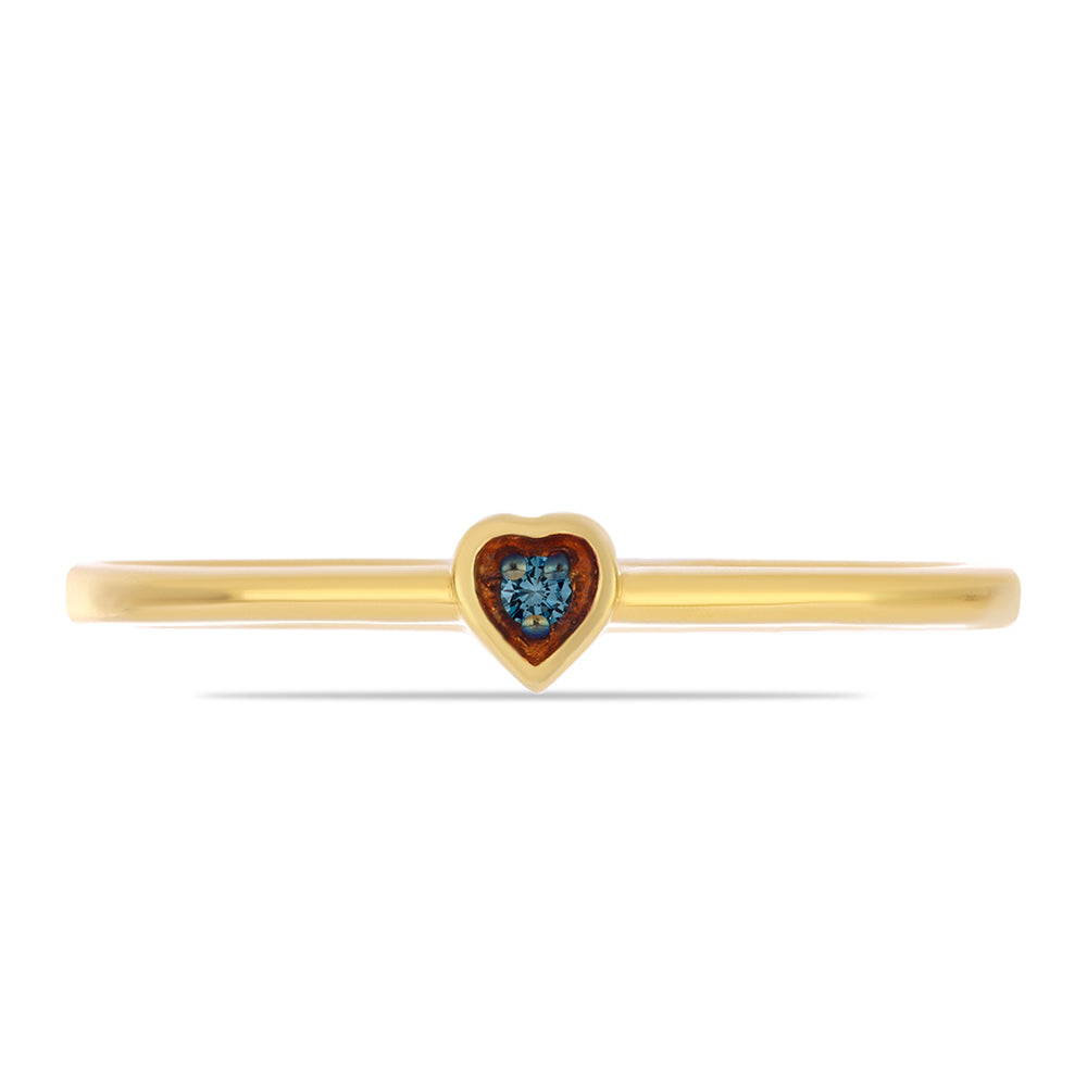 Goldplattierter Silberring mit blauem Diamant 1 