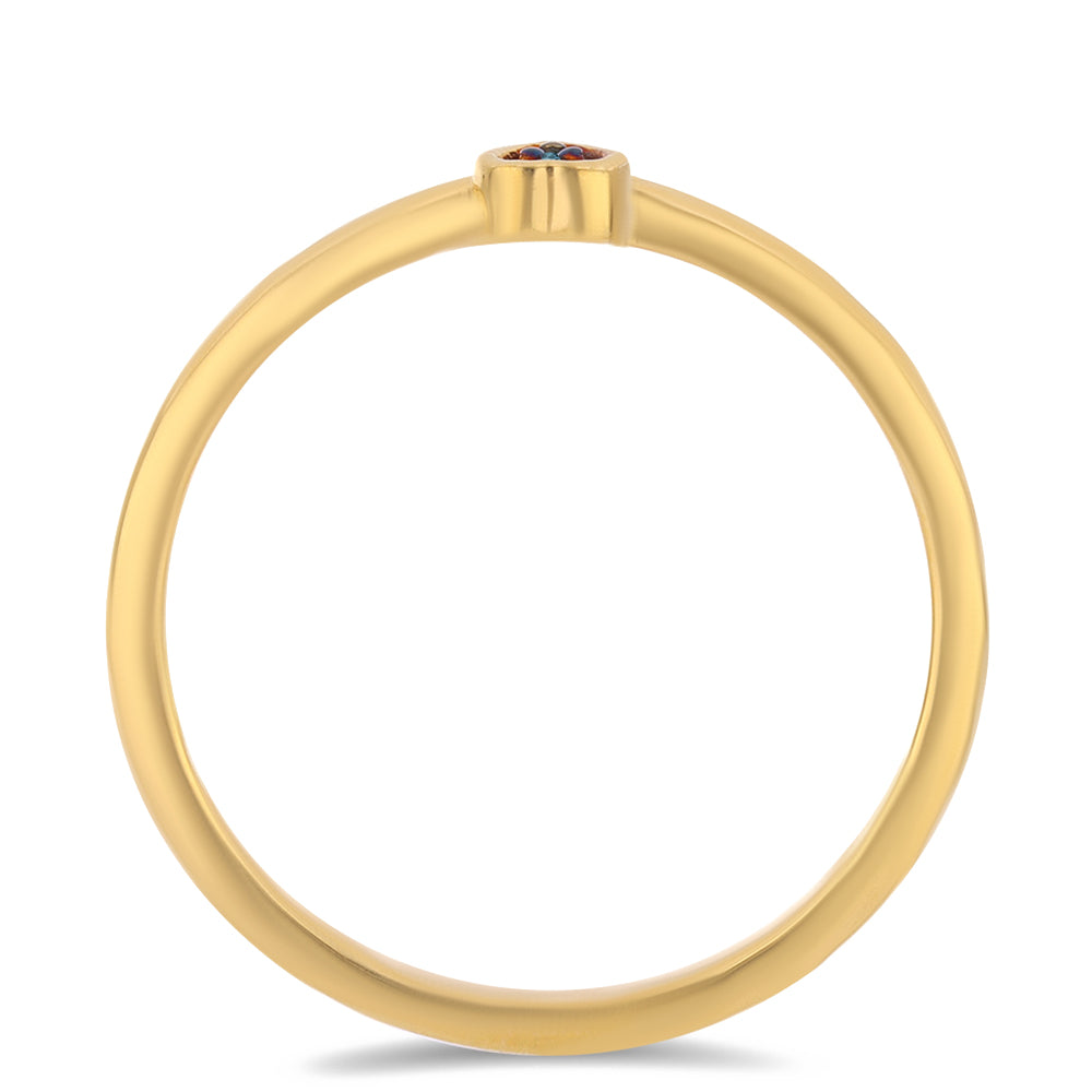 Goldplattierter Silberring mit blauem Diamant 2 