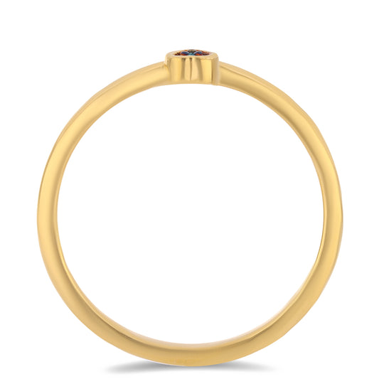 Goldplattierter Silberring mit blauem Diamant