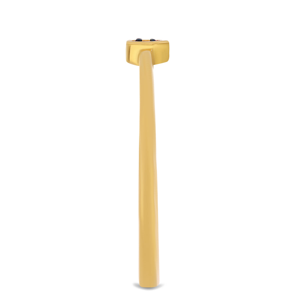Goldplattierter Silberring mit blauem Diamant 4 