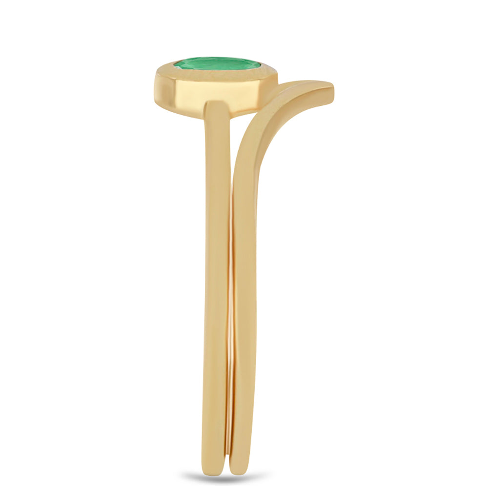Goldplattierter Silberring mit brasilianischem Smaragd 4 