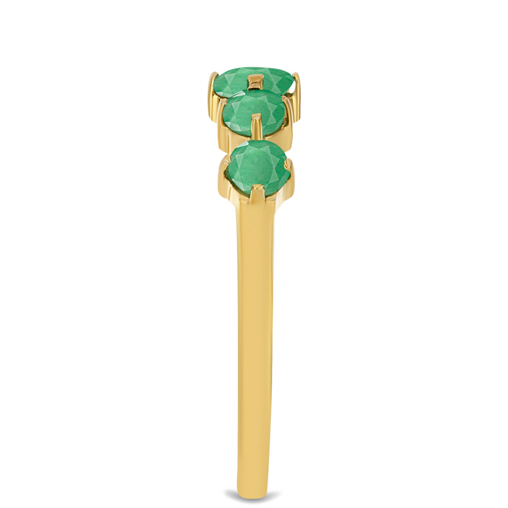 Goldplattierter Silberring mit brasilianischem Smaragd