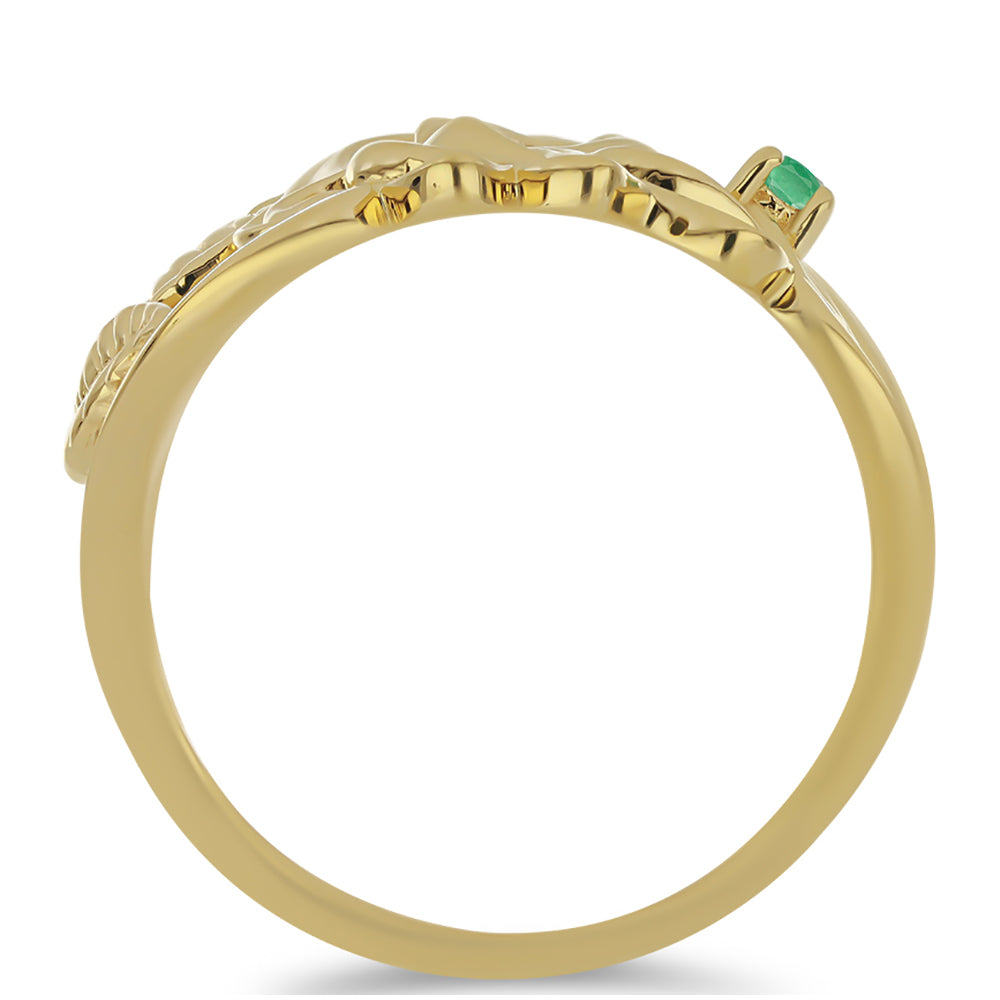 Goldplattierter Silberring mit brasilianischem Smaragd 2 