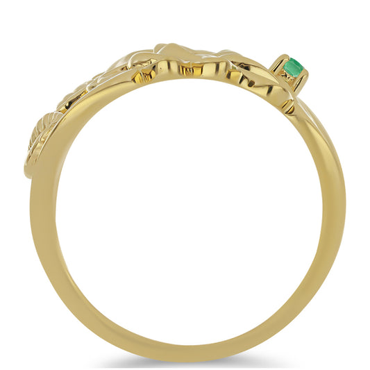 Goldplattierter Silberring mit brasilianischem Smaragd