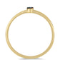 Goldplattierter Silberring mit blauem Diamant