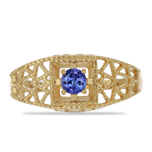 Goldplattierter Silberring mit Tansanit