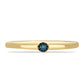 Goldplattierter Silberring mit blauem Diamant