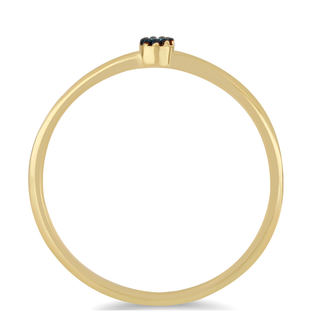 Goldplattierter Silberring mit blauem Diamant 2 