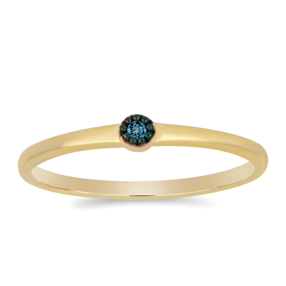 Goldplattierter Silberring mit blauem Diamant 3 