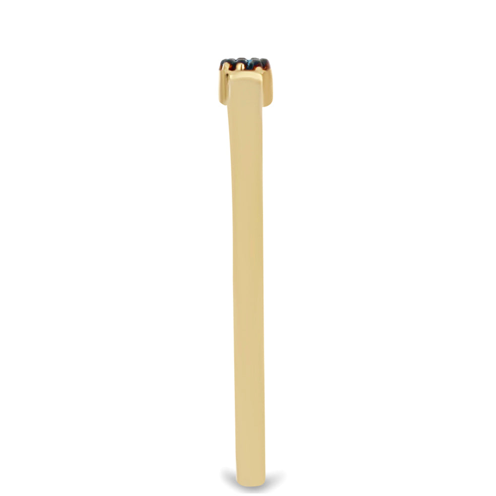 Goldplattierter Silberring mit blauem Diamant 4 