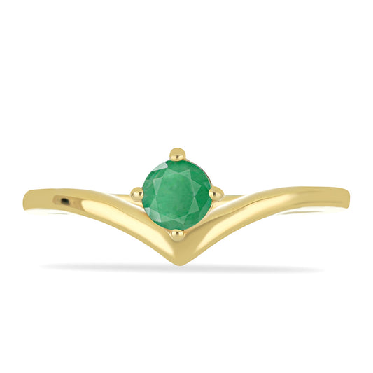 Goldplattierter Silberring mit brasilianischem Smaragd