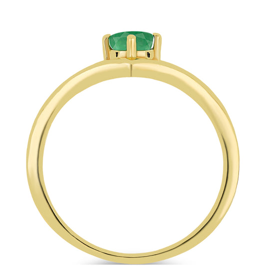 Goldplattierter Silberring mit brasilianischem Smaragd