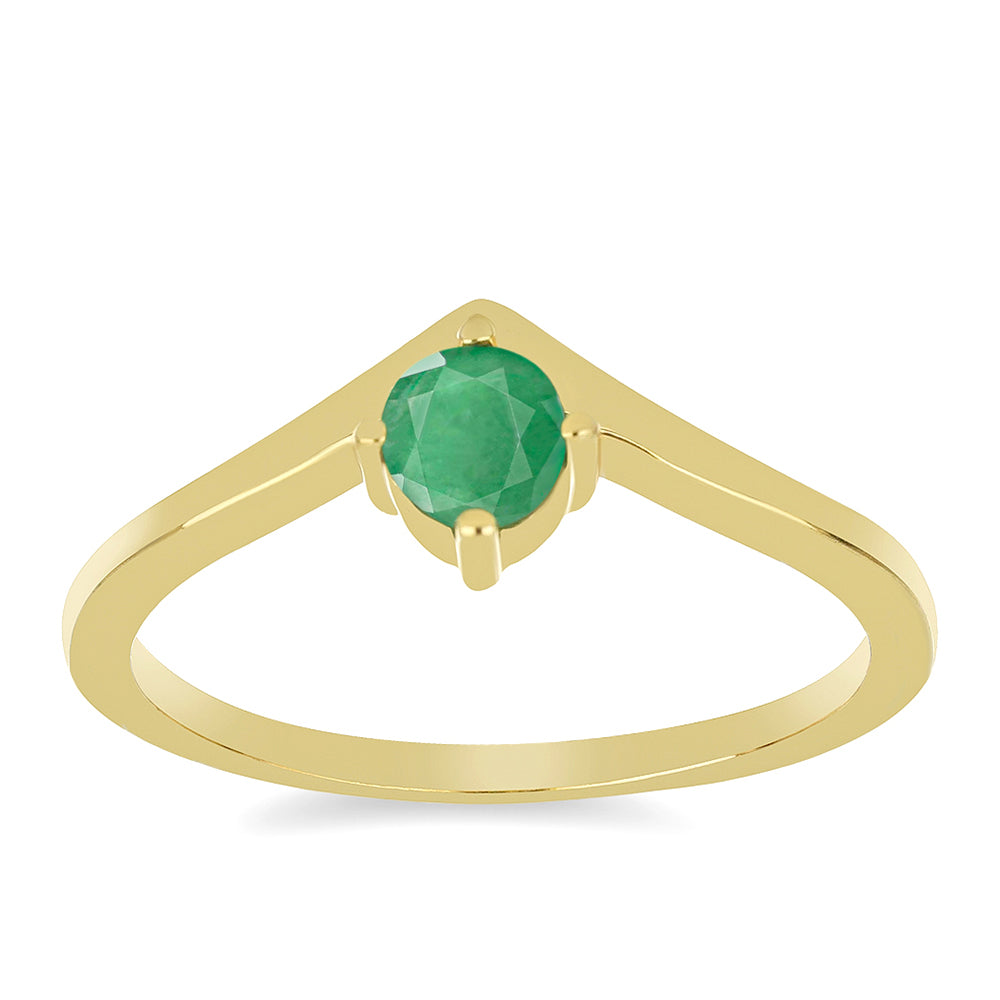 Goldplattierter Silberring mit brasilianischem Smaragd