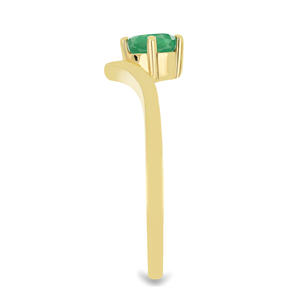 Goldplattierter Silberring mit brasilianischem Smaragd