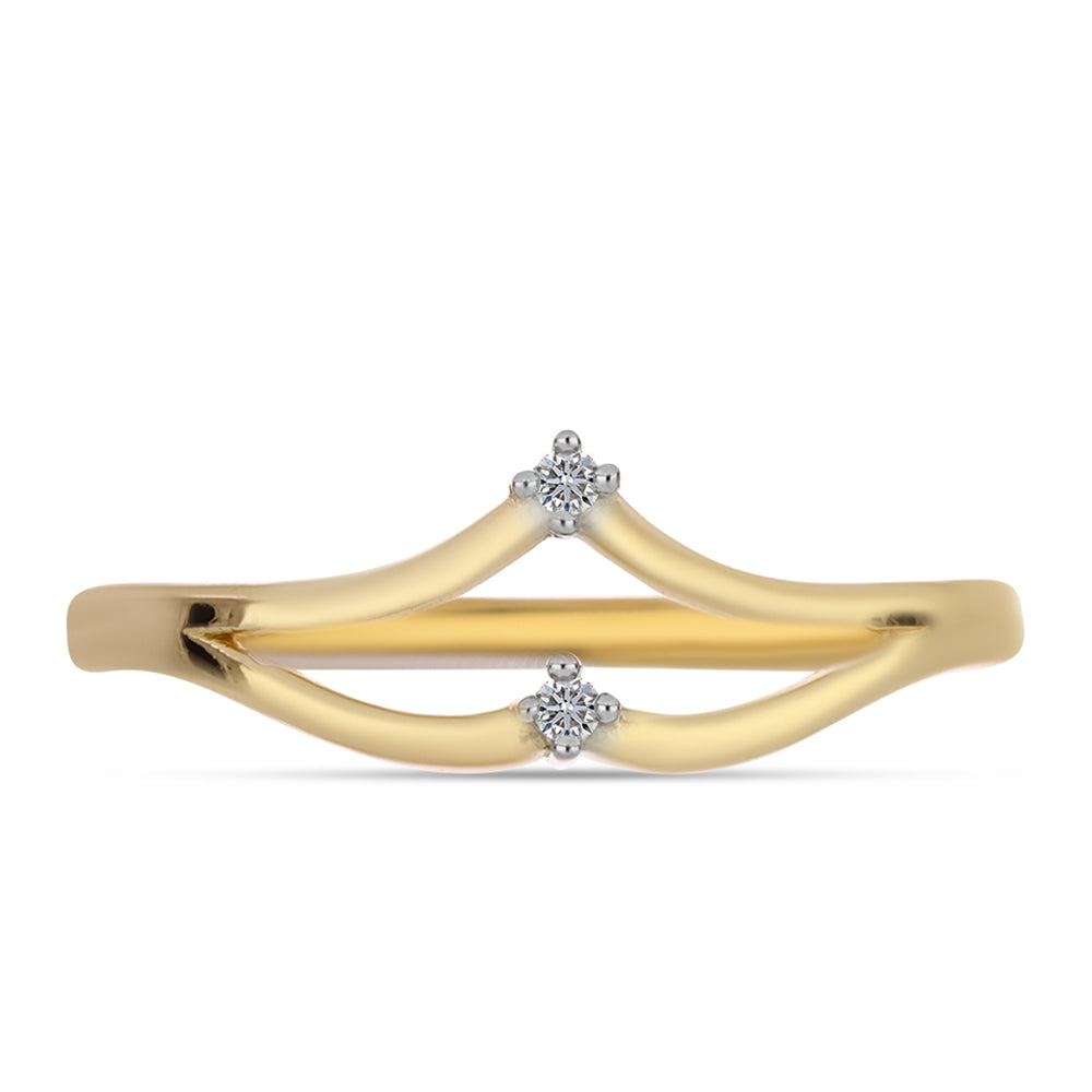 Goldplattierter Silberring mit weißem Diamant 1 