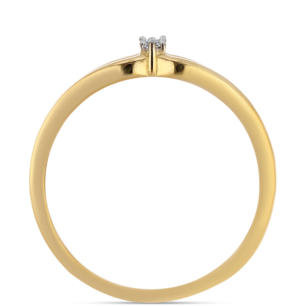 Goldplattierter Silberring mit weißem Diamant 2 