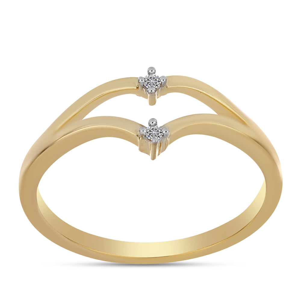 Goldplattierter Silberring mit weißem Diamant