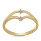 Goldplattierter Silberring mit weißem Diamant
