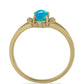 Goldplattierter Silberring mit blauem äthiopischem Opal aus Lega Dembi und weißem Zirkon