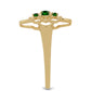 Goldplattierter Silberring mit Chromdiopsid
