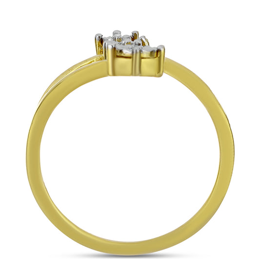 Goldplattierter Silberring mit weißem Diamant