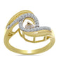 Goldplattierter Silberring mit weißem Diamant und weißem Zirkon