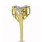 Goldplattierter Silberring mit weißem Diamant und weißem Zirkon
