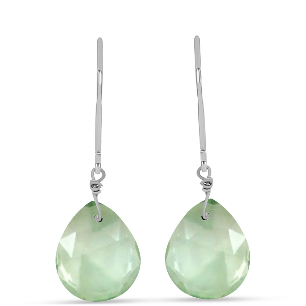 Silberohrringe mit grünem Amethyst 1 
