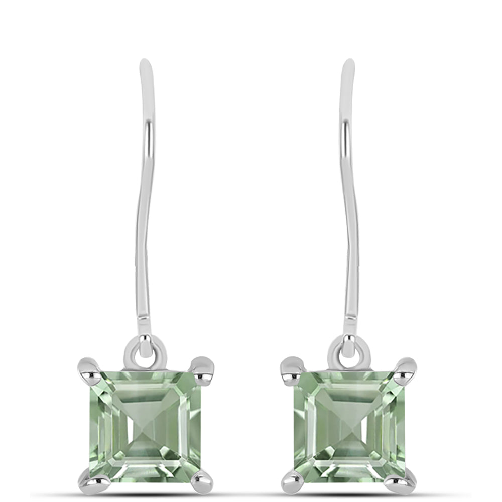 Silberohrringe mit grünem Amethyst