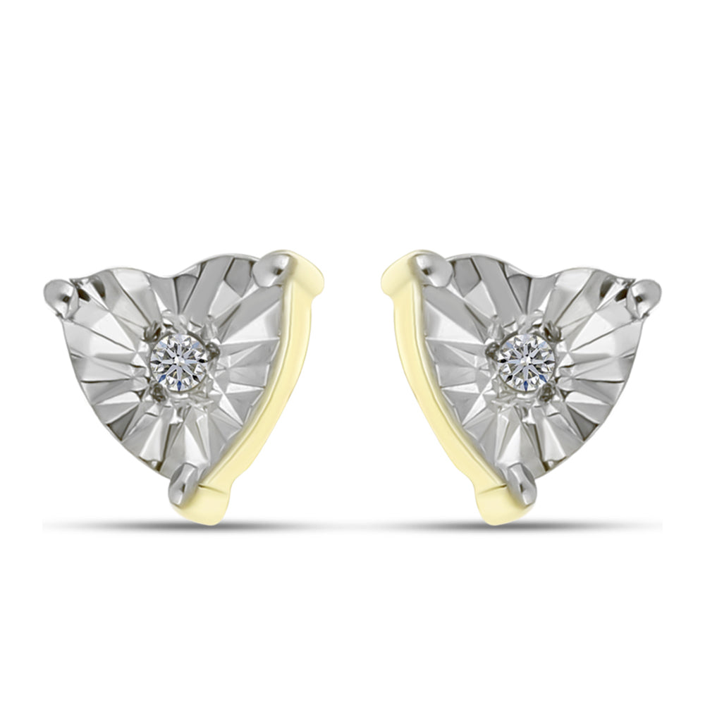 Goldplattierte Silberohrringe mit weißem Diamant 1 