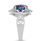 Silberring mit Zebrafluorit und marokkanischem Amethyst