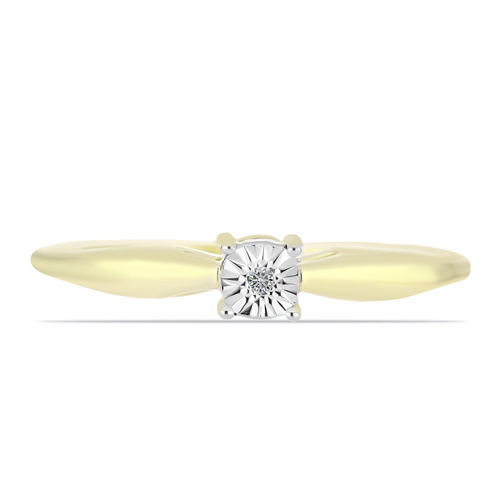 Goldplattierter Silberring mit weißem Diamant