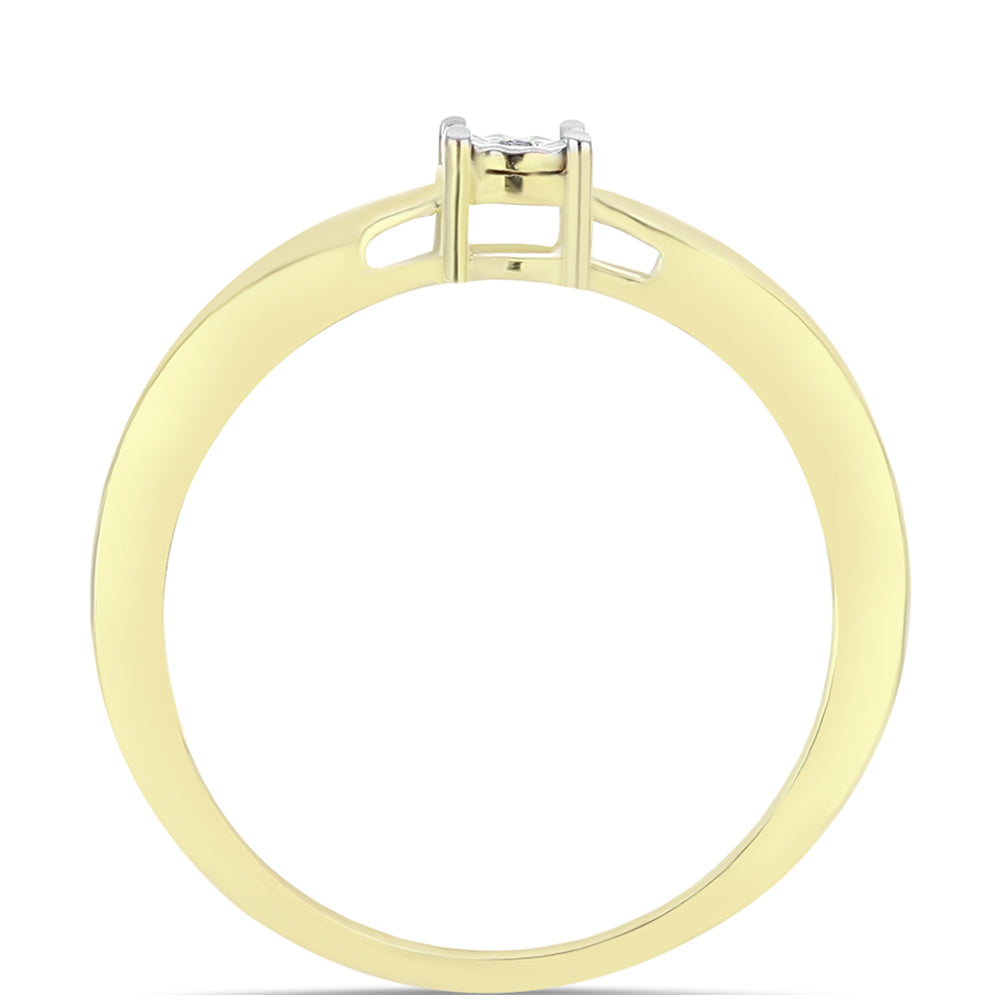 Goldplattierter Silberring mit weißem Diamant 2 