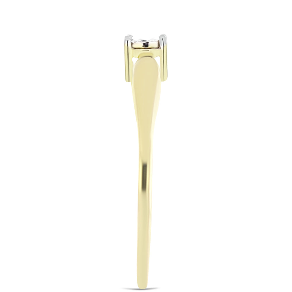 Goldplattierter Silberring mit weißem Diamant 4 