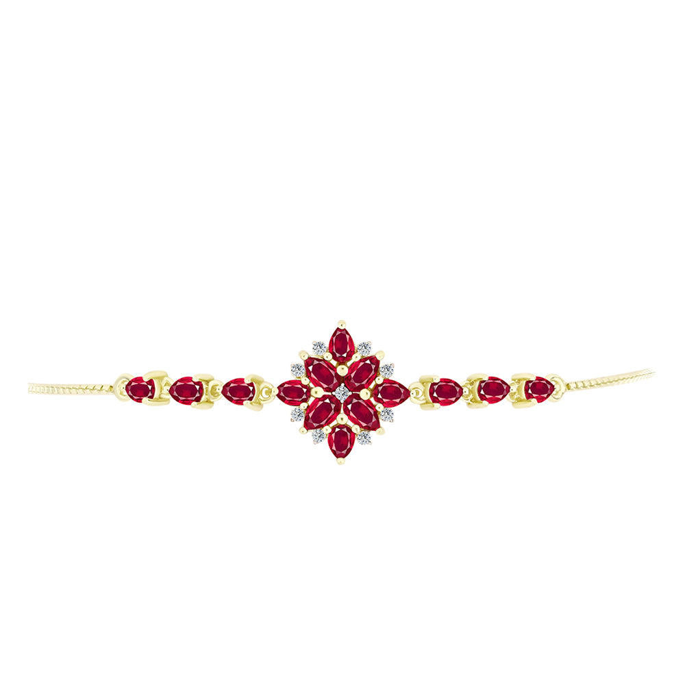 Goldplattiertes Silberarmband mit Rubin aus Madagaskar und weißem Topas 2 