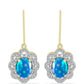 Goldplattierte Silberohrringe mit äthiopischem Paradiese-Opal und weißem Topas
