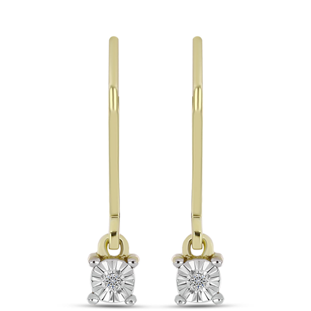 Goldplattierte Silberohrringe mit weißem Diamant 1 