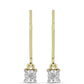 Goldplattierte Silberohrringe mit weißem Diamant